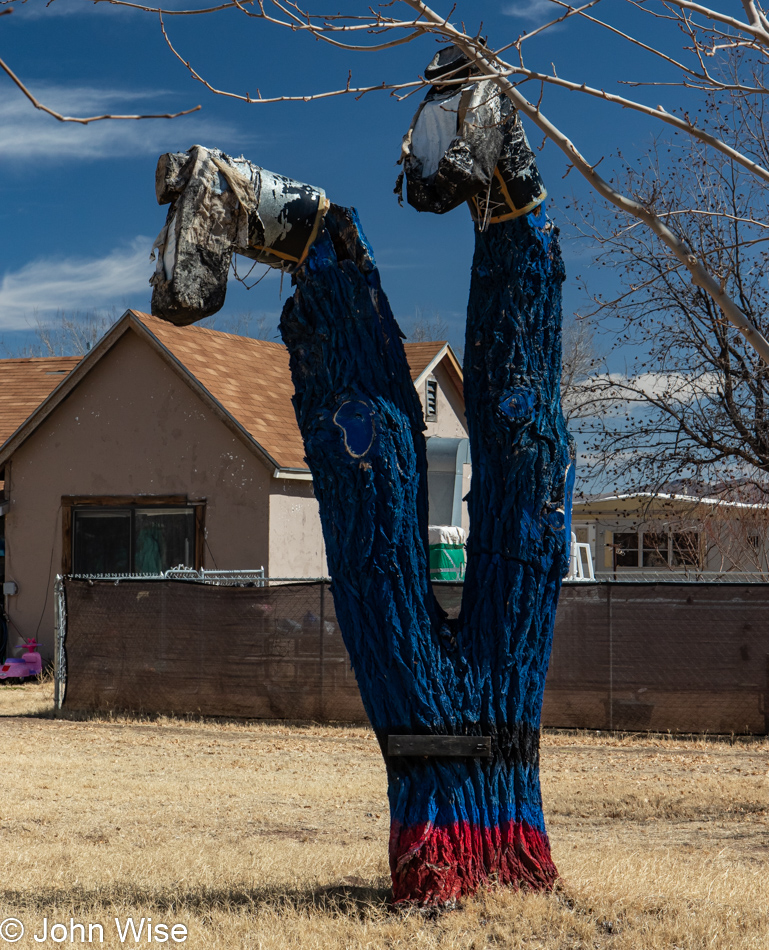 Legs poking out of the ground in Elfrida, Arizona