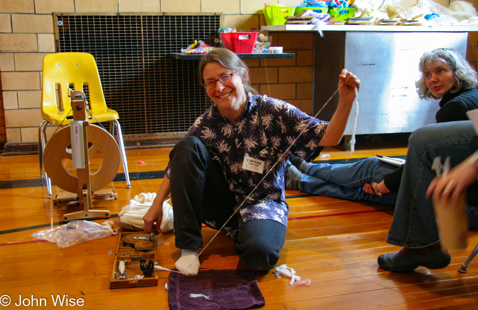 Caroline Wise at Yarn School in Harveyville, Kansas