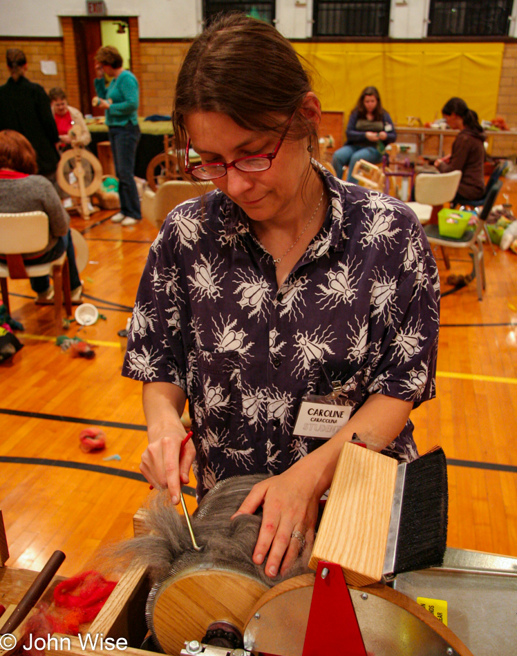 Caroline Wise at Yarn School in Harveyville, Kansas