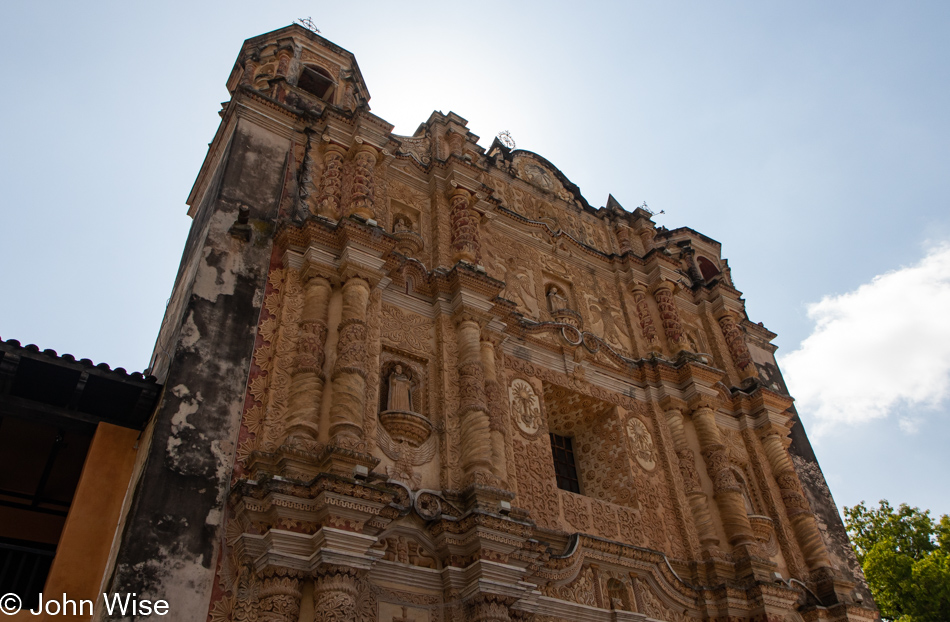 Church of Santo Domingo at the Centro de Textiles Del Mundo Maya in San Cristobal de las Casas, Chiapas, Mexico