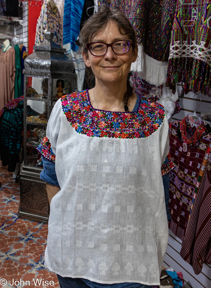 Caroline Wise at Artesanias in San Cristobal de las Casas, Chiapas, Mexico