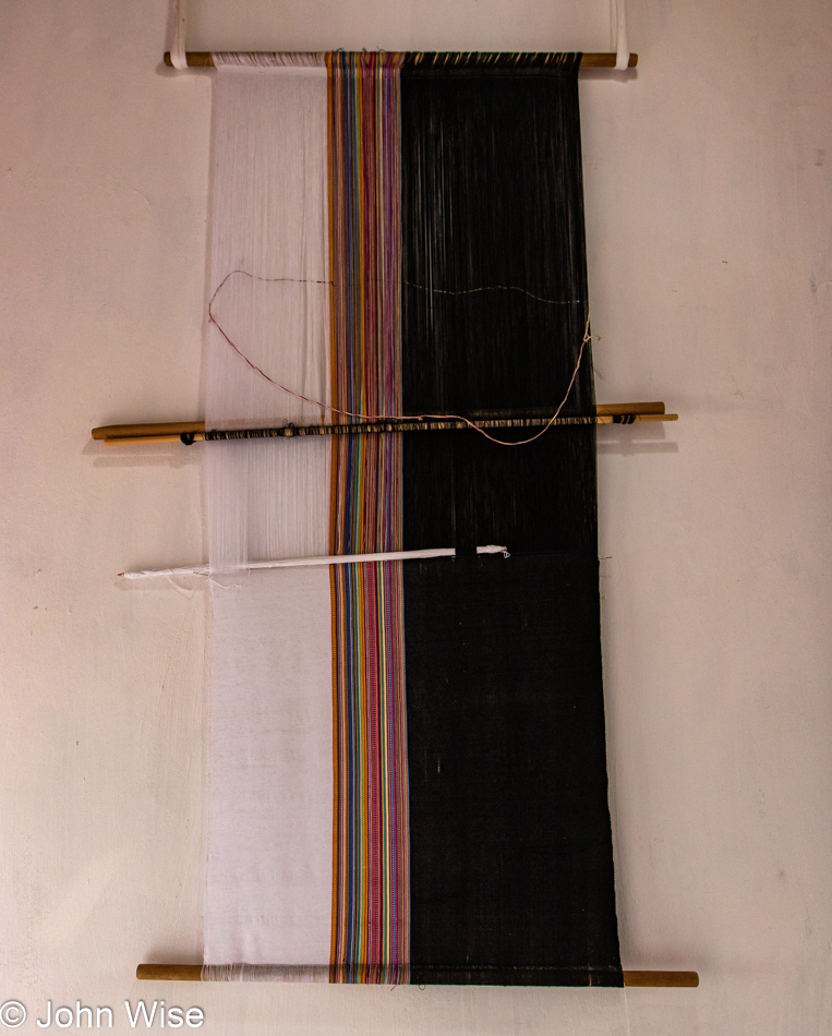 Backstrap loom from Casa Textile in San Cristobal de las Casas, Chiapas, Mexico