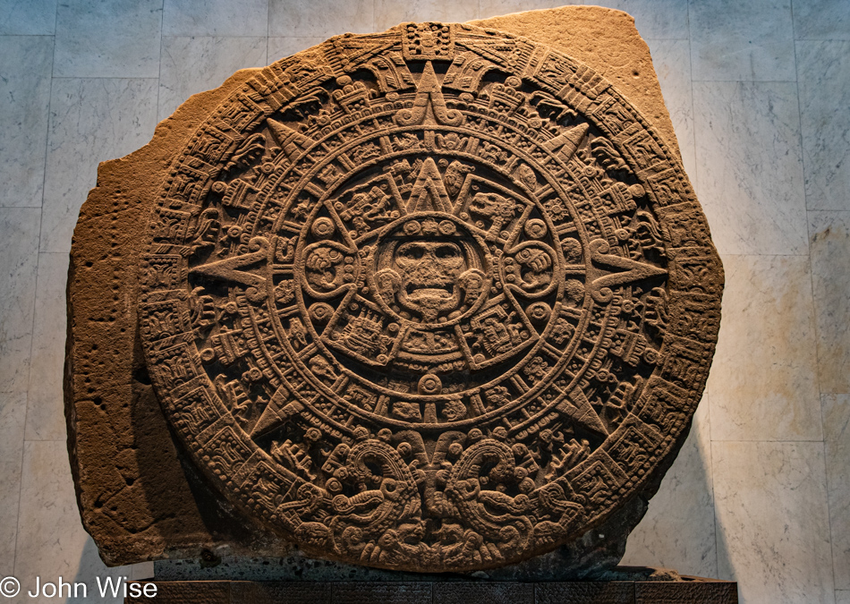 Aztec sun stone at the National Anthropology Museum in Mexico City, Mexico