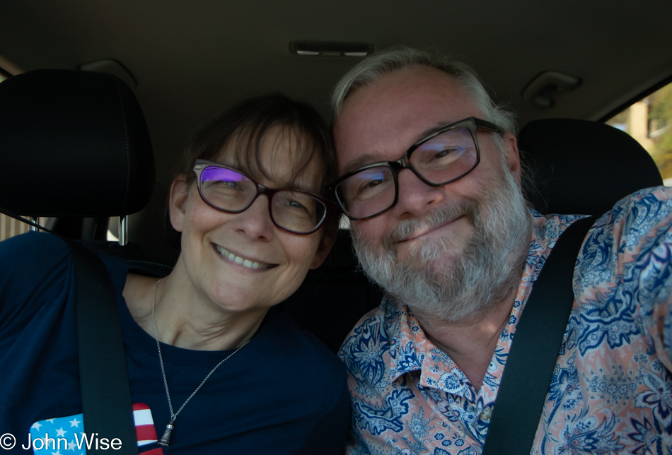 Caroline Wise and John Wise leaving Phoenix, Arizona