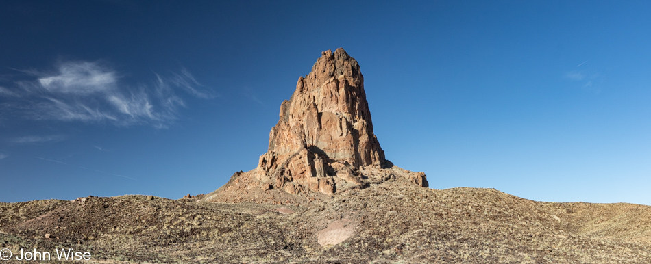 Agathla Peak in Navajo or Spanish: El Capitan south of Monument Valley in Kayenta, Arizona