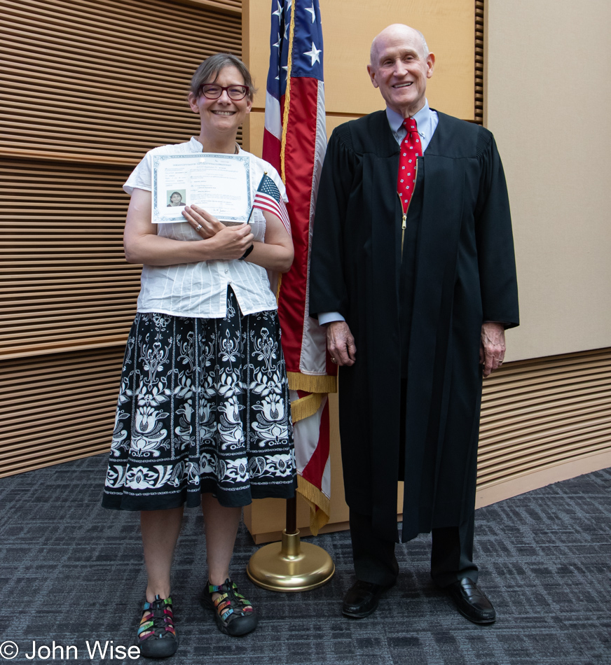 Caroline Wise has become an American Citizen today here in Phoenix, Arizona
