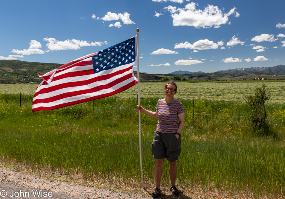 Caroline Wise on Utah State Road 35 southeast of Kamas, Utah