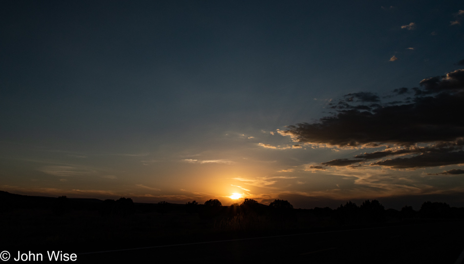 Sunset south of Ash Fork, Arizona