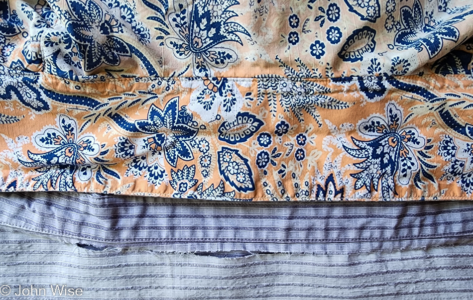 Detail of worn-out shirts