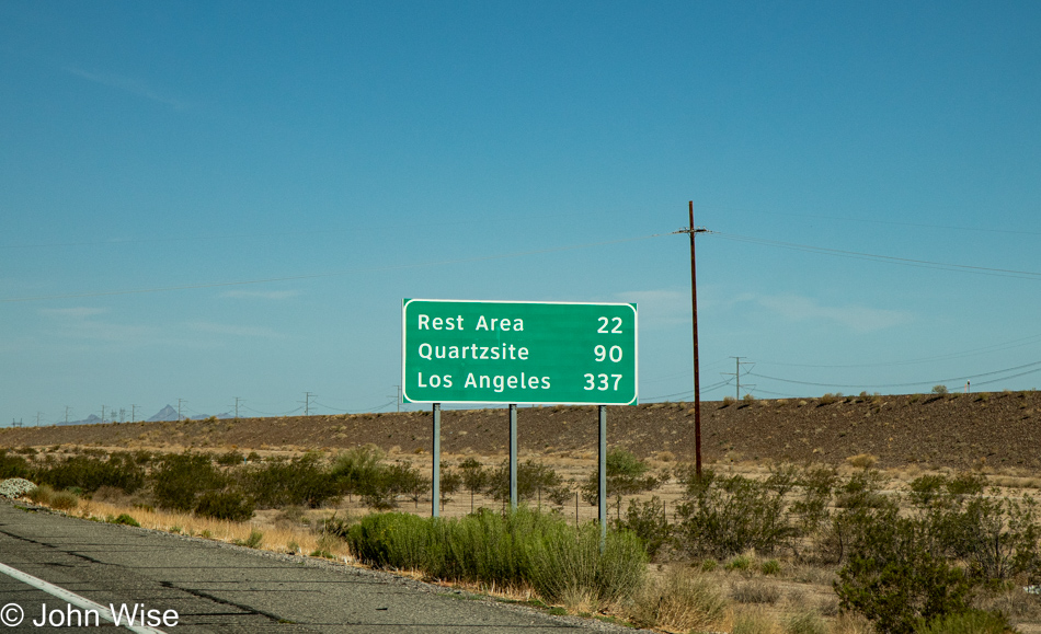 Interstate 10 traveling west in Arizona
