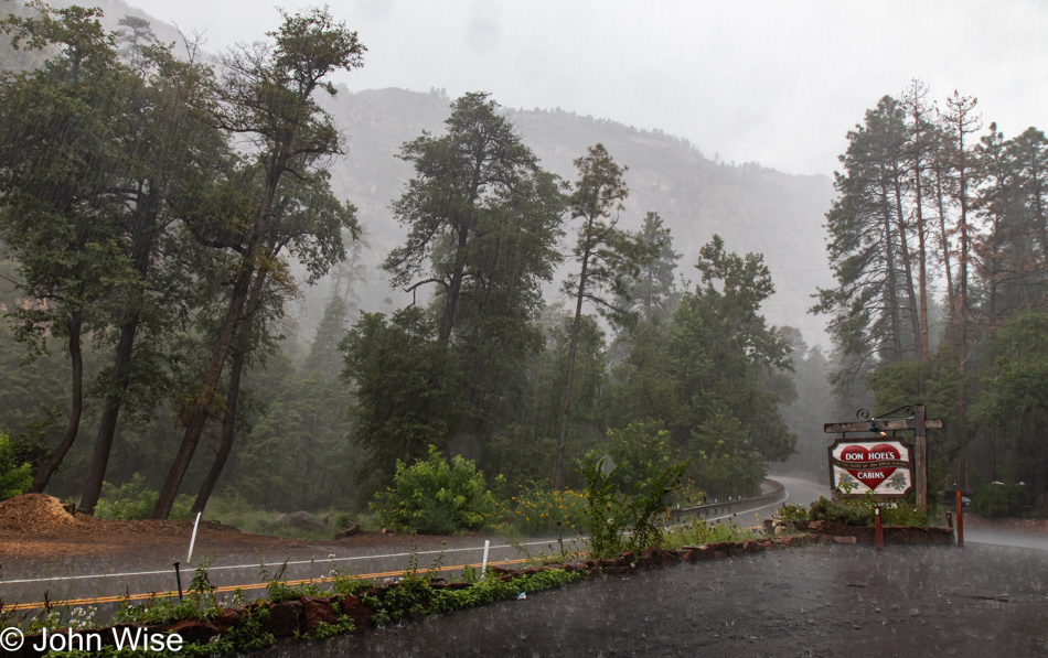 Rain in Oak Creek Canyon Sedona, Arizona