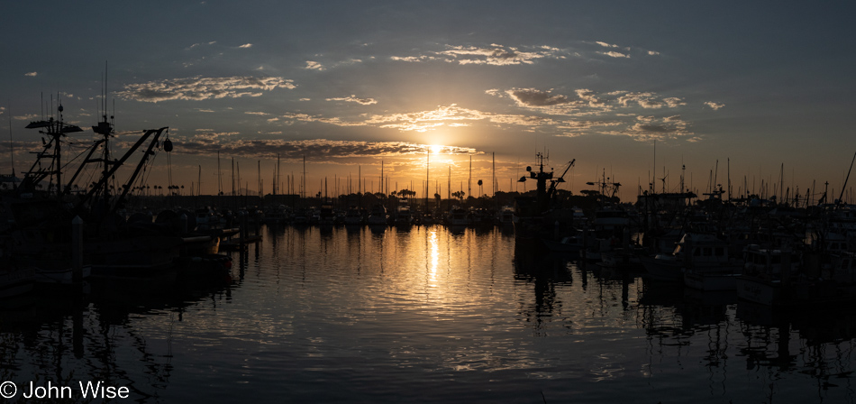 Ventura Harbor at sunrise in Ventura, California