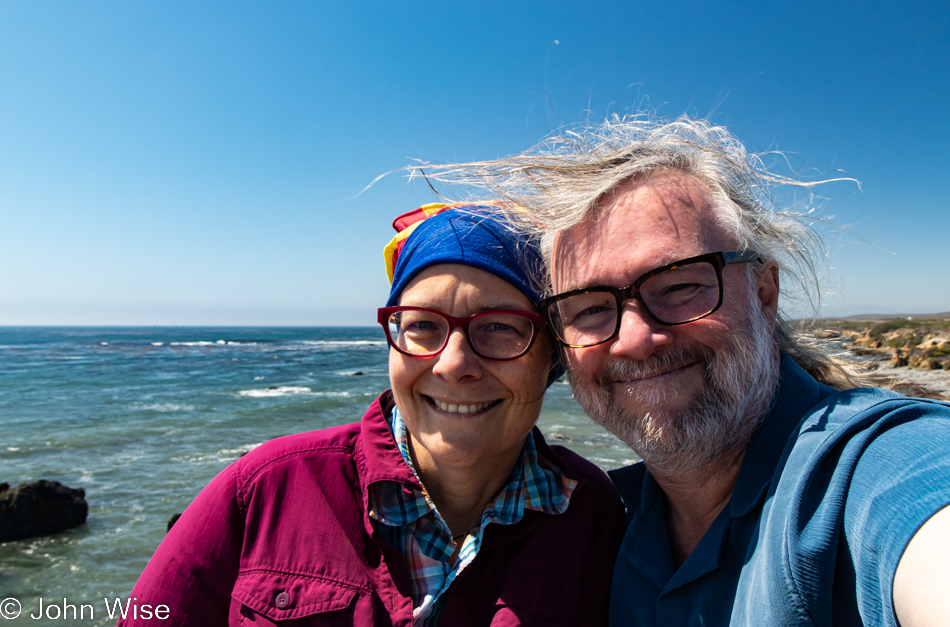 Caroline Wise and John Wise near San Simeon on Highway 1, California