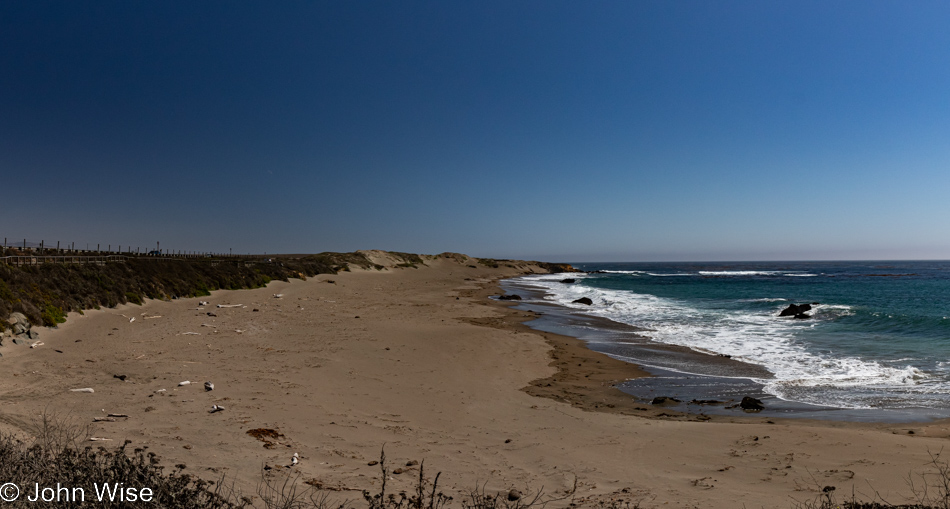 Empty Elephant Seal beach in San Simeon on Highway 1, California