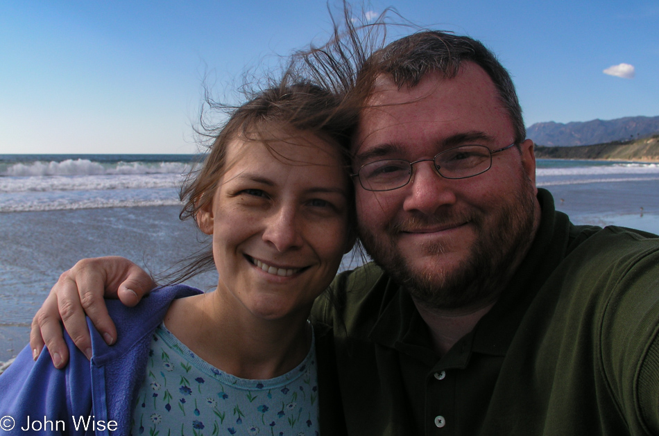 Caroline Wise and John Wise on the beach near Ventura California