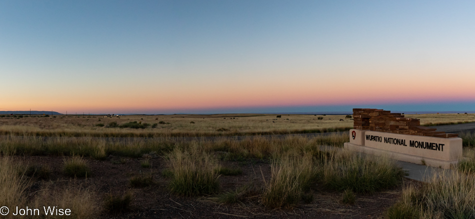 At the entrance of Wupatki National Monument north of Flagstaff, Arizona