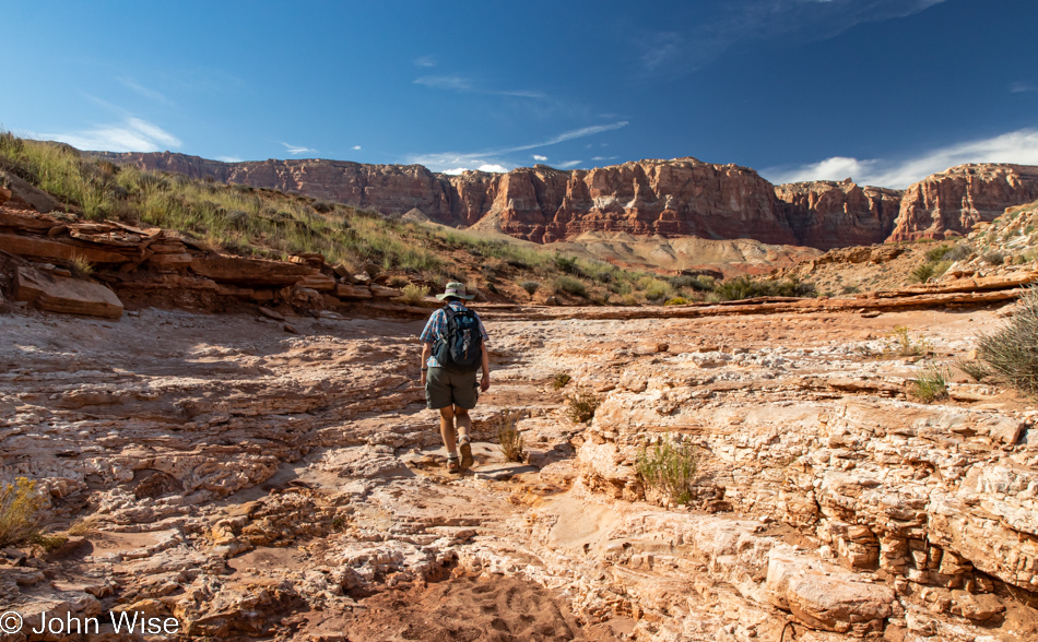Caroline Wise on the Soap Creek Trail between Vermilion Cliffs National Monument and the Grand Canyon in Arizona