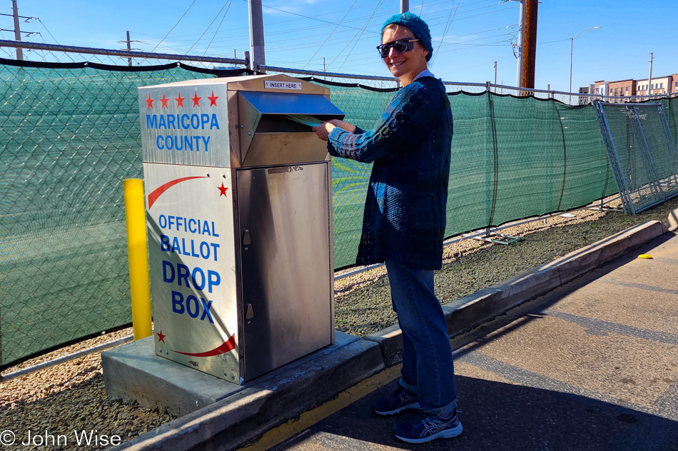 Caroline Wise voting in Phoenix, Arizona