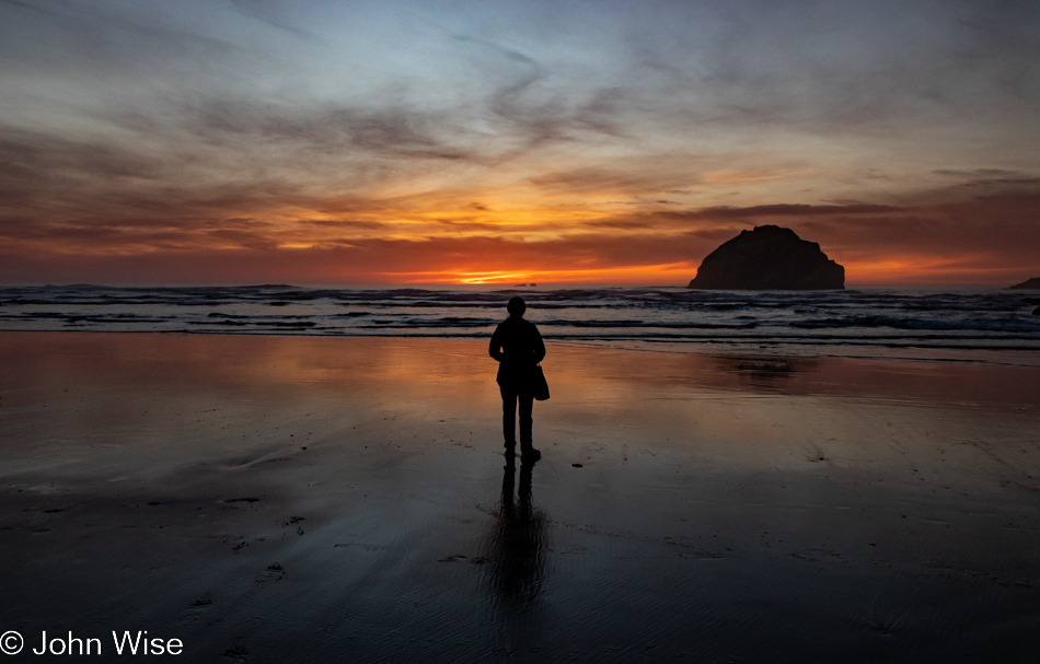 Caroline Wise at Face Rock at Bandon Beach in Bandon, Oregon