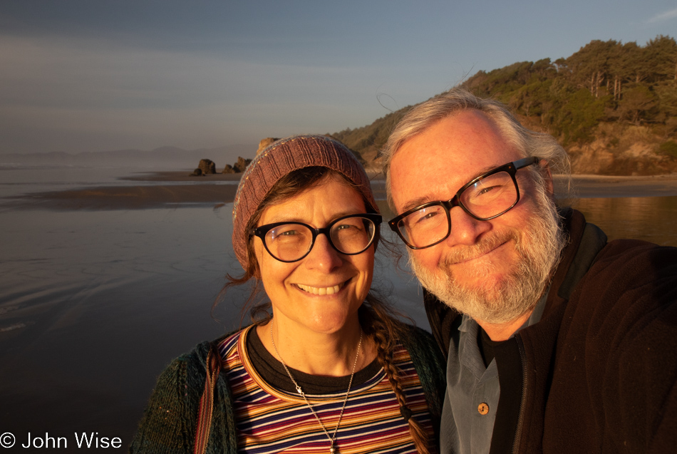 Caroline Wise and John Wise at McPhillips Beach in Cloverdale, Oregon