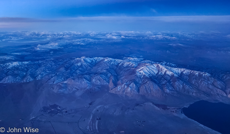 Flying over California