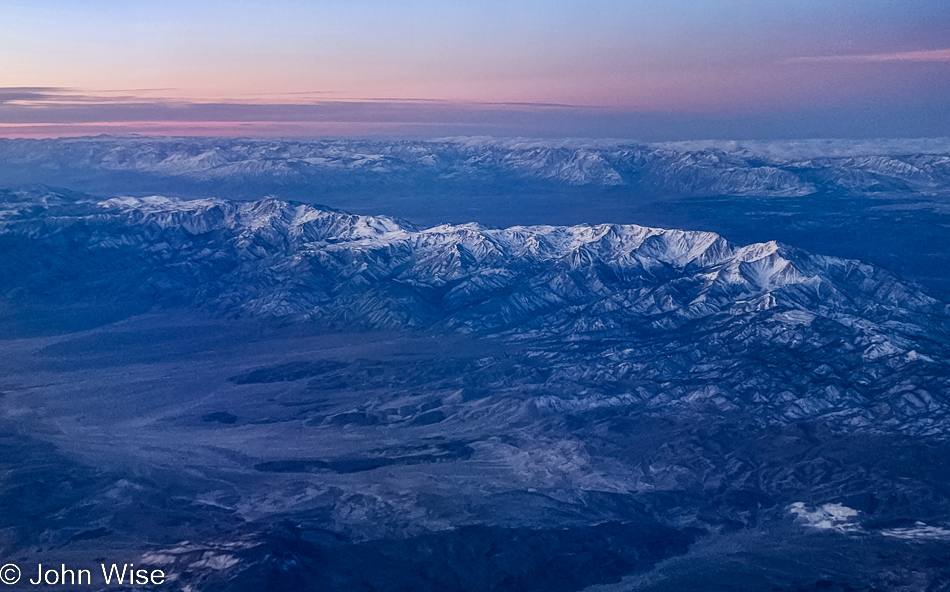 Flying over California