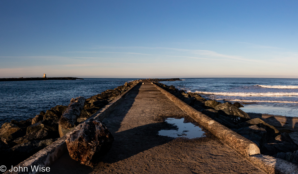 Jetty at Coquille River Bullards Beach State Park in Bandon, Oregon