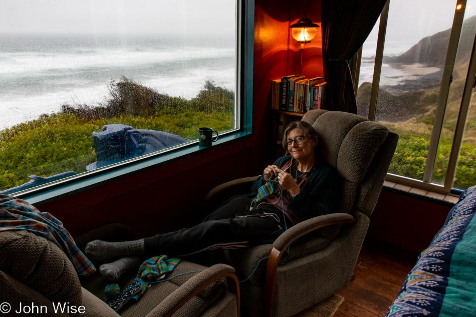 Caroline Wise at the Shags Nest Ocean Haven in Yachats, Oregon
