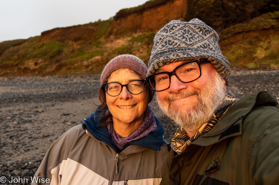 Caroline Wise and John Wise at Bob Creek Beach in Yachats, Oregon