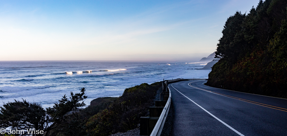 Highway 101 north towards Yachats, Oregon