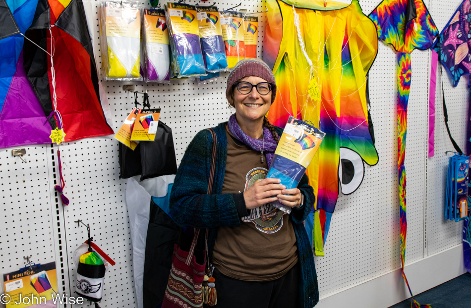 Caroline Wise at The Kite Company in Newport, Oregon