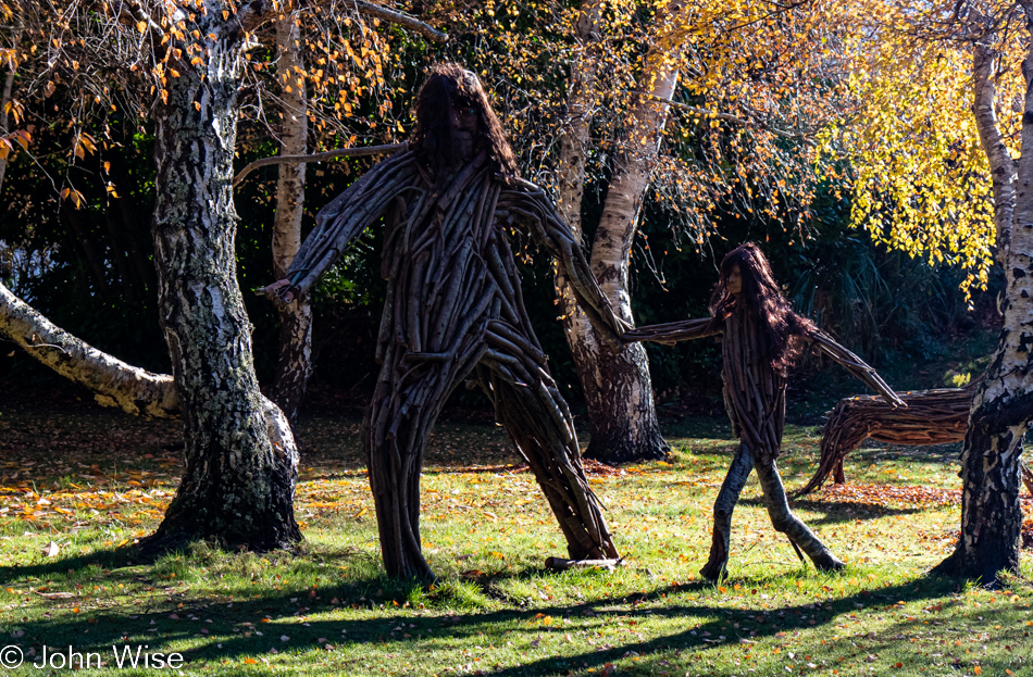 Big Foot and child on Riverside Drive in Bandon, Oregon