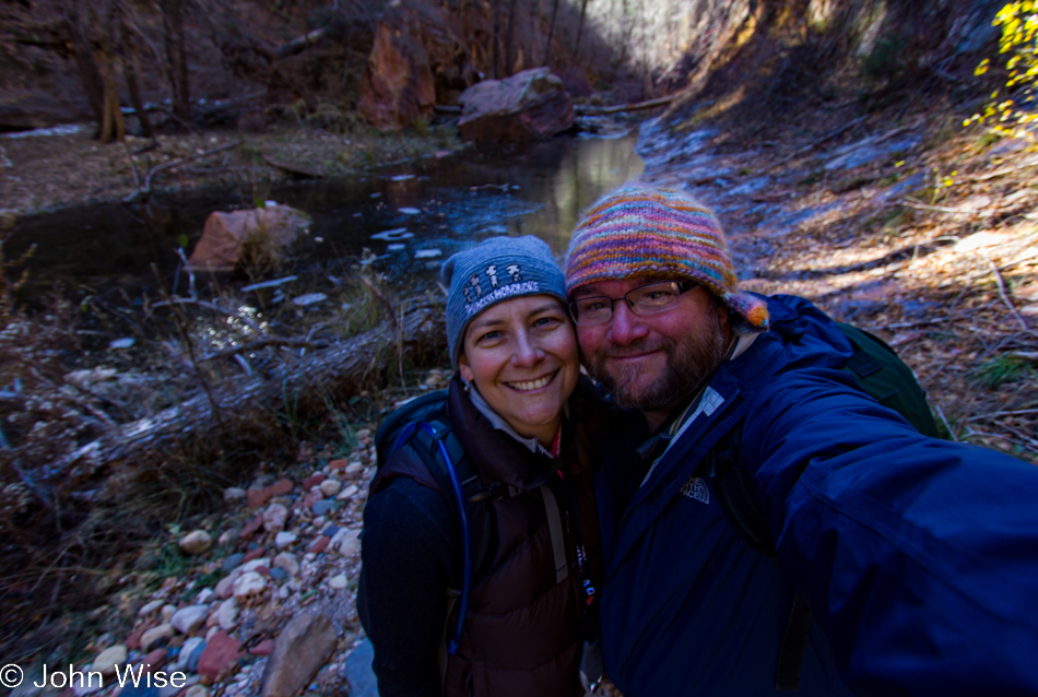 Caroline Wise and John Wise hiking in Sedona, Arizona