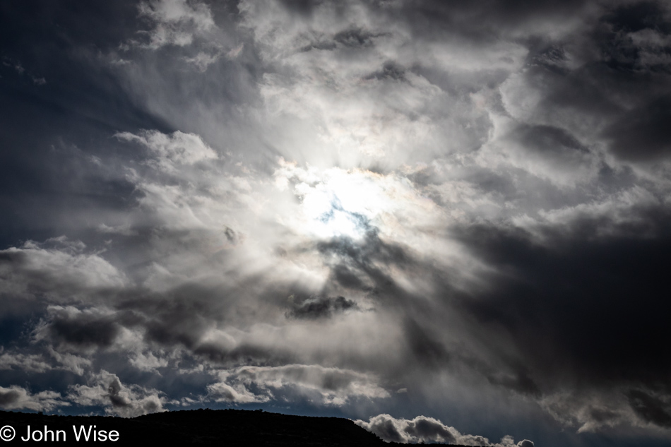 Sun over San Carlos Indian Reservation in Arizona