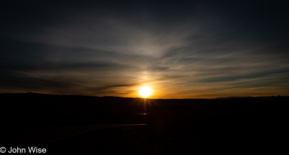 Sunrise near Valley of the Gods in Mexican Hat, Utah