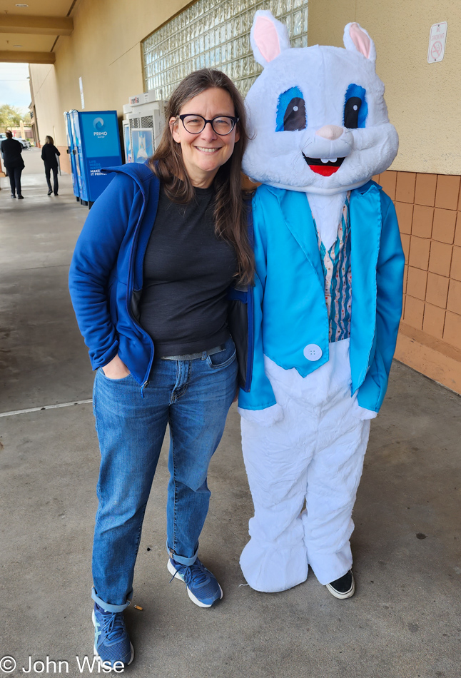 Caroline Wise and the Easter Bunny in Phoenix, Arizona