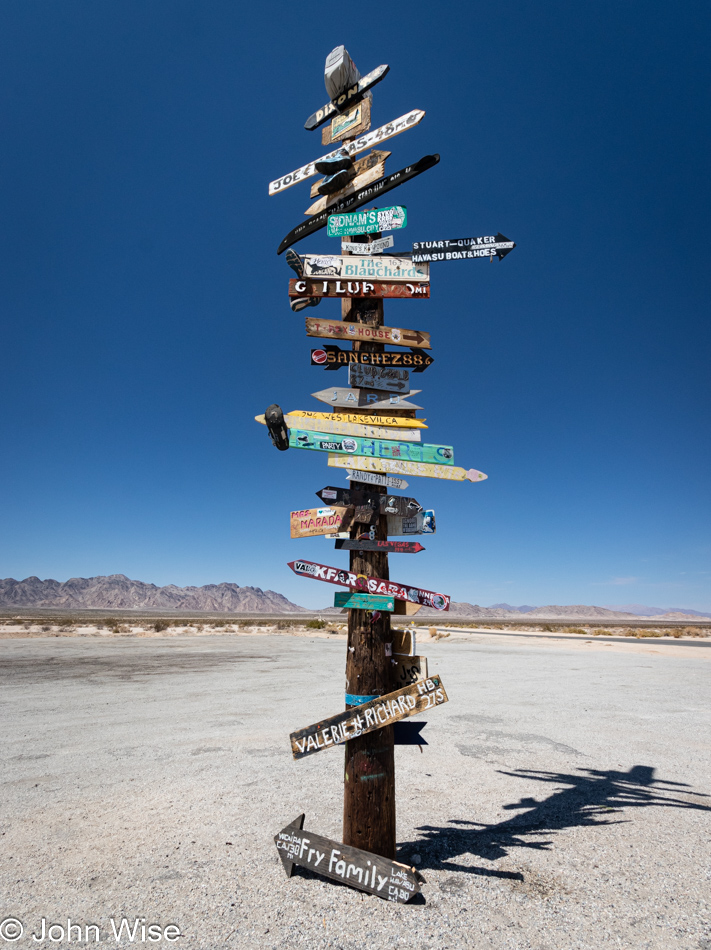 Rice Desert Signpost in California on Highway 62