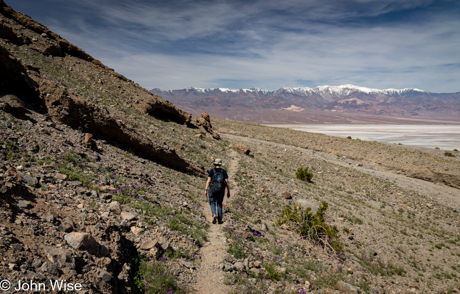 Carolne Wise at Sidewinder Canyon in Death Valley National Park, California