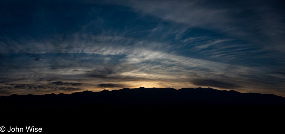 Sunset over Death Valley National Park, California