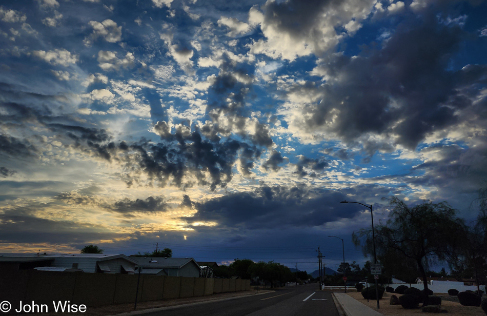 Clearing clouds over Phoenix, Arizona