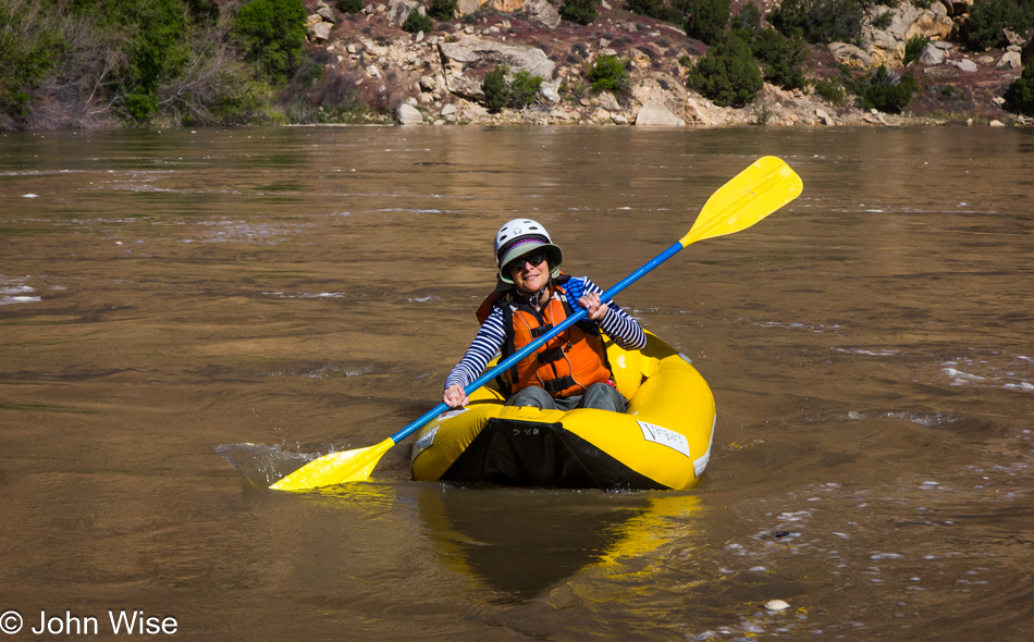 Caroline Wise on the Yampa River in Dinosaur National Monument, Utah