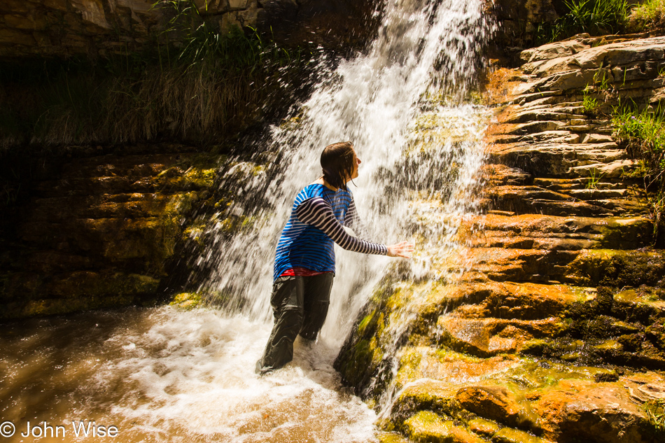 Caroline Wise on a trail off the Yampa River in Dinosaur National Monument, Utah 