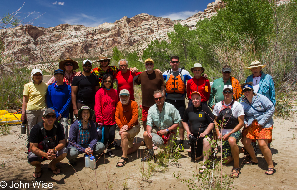 Our rafting group for the Yampa River in Dinosaur National Monument, Utah