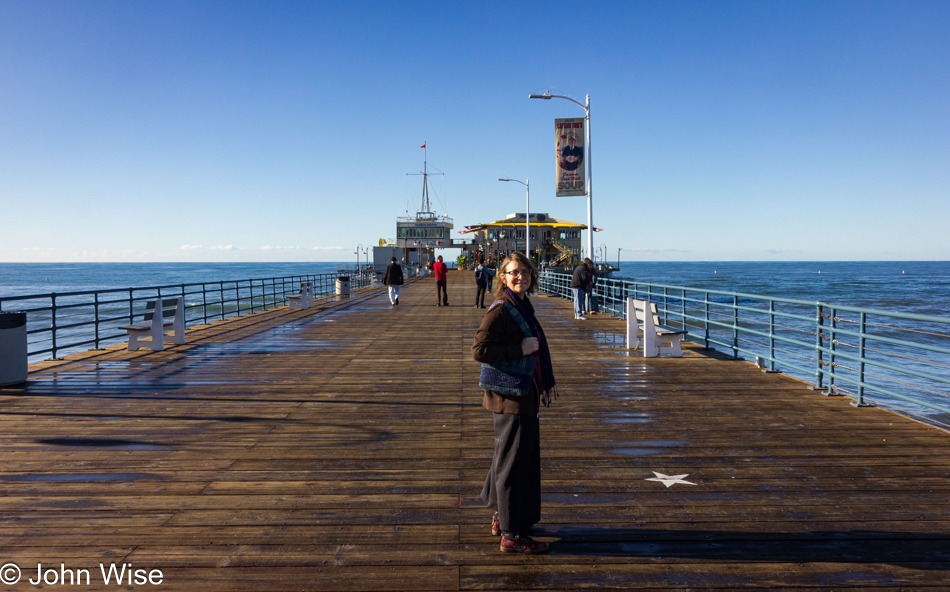 Caroline Wise on the Santa Monica Pier in Los Angeles, California