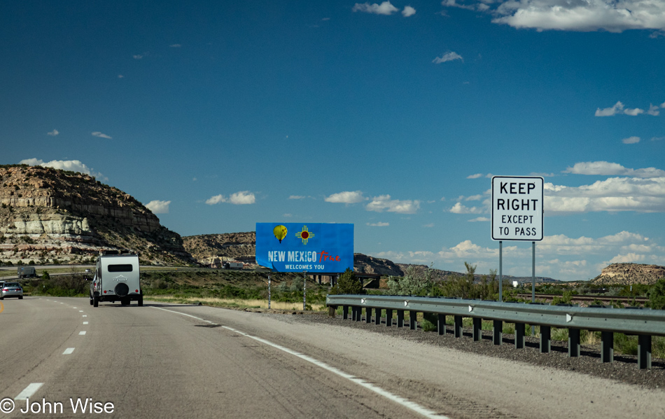 Interstate 40 entering New Mexico