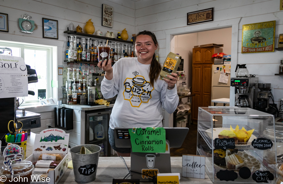 Mackenzie at Buzz'n Coffee in Wolsey, South Dakota