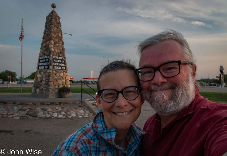 Caroline Wise and John Wise in Rugby, North Dakota at the Geographical Center of North America