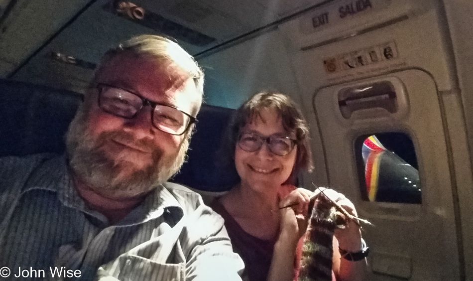 John Wise and Caroline Wise flying to Portland, Oregon