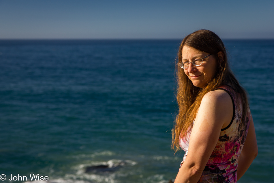 Caroline Wise on beach near Santa Barbara, California