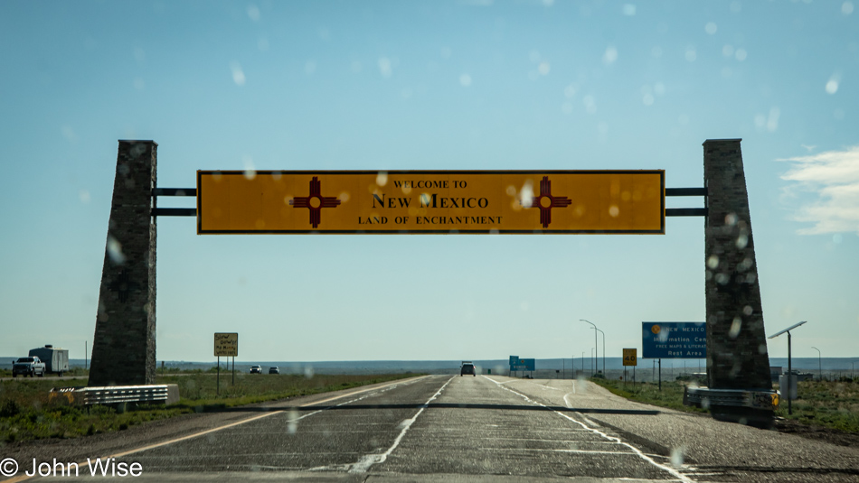 Entering New Mexico on Interstate 40 from Texas